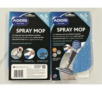 Addis Replacement Microfibre Pads Spray Mop Quick Refill Pack of 2 Blue 518631