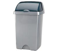 ADDIS Roll Top Bin 25 L Metallic Silver Plastic