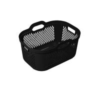 Addis Signature 45L Laundry Basket with Built-In Handles, Large Plastic Washing Basket for Clothes & Family Laundry, Ventilated, Durable UK Made, Bla