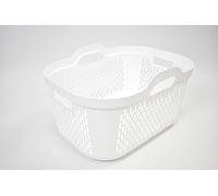 Addis Signature Laundry Basket 45 Litre family Wash Load Durable Stylish Premium Design for Home Use with built in Easy-to-Carry Handles, UK made, White