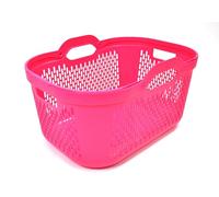 Addis Signature Laundry Basket 45 Litre family Wash Load Durable Stylish Premium Design for Home Use with Easy-to-Carry long Handles, UK made, Pink