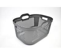 Addis Signature Laundry Basket 45 Litre family Wash Load Durable Stylish Premium Design for Home Use with built in Easy-to-Carry Handles, UK made, Metallic Silver