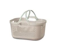 Addis Signature Laundry Basket 45 Litre family Wash Load Durable Stylish Premium Design for Home Use with Easy-to-Carry long Handles, UK made, Mushroom