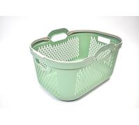 Addis Signature Laundry Basket 45 Litre family Wash Load Durable Stylish Premium Design for Home Use with Easy-to-Carry long Handles, UK made, Sage & Mushroom