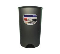 Addis Round Bin Base, Plastic, Metallic Grey, 50 Litre