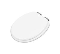 Addis Soft Close Oval shape Toilet Seat, with adjustable quick release hinges and simple universal fixings, Oval shape, Plain white smooth hygienic easy clean finish