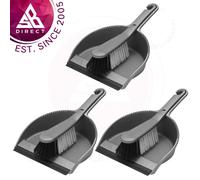Addis Soft Dustpan & Brush Set│Easy to Use & Clean for House│Metallic Silver│3pk
