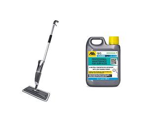 Addis Spray Mop 2 in 1 With Microfibre Flat Mop & FILA Surface Care Solutions, CLEANER PRO, Concentrated Neutral Detergent - Up to 40 Washes - Hard Floor Cleaner Liquid, 1L