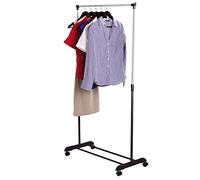 Addis Stainless Steel Single Extendable Clothes Rail, Black