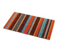 Addis Door Mat Striped – 100% Natural Coir Pile, Multi-colour Stripe Design – 40 x 70 cm
