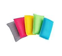 Addis Super Sponge 518489, 5 Pack - 100% Microfibre, Non-Scratch, Multi-Colored Cleaning Sponges for Various Surfaces