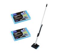 Addis Superdry Sponge Floor Mop with built in self wringing handle & 2 Spare Replacement Refill Sponges, Black Metallic