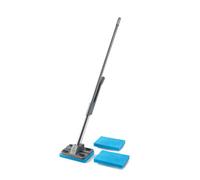 Addis Superdry Sponge Floor Mop with built in self wringing handle & 2 Spare Replacement Refill Sponges, Black Metallic