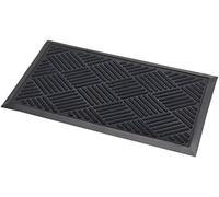 Addis Thirsk Door Mat Highly Absorbent 100% Polypropylene Parquet Design Pile-70 x 40 cm-Black, 70_x_40_cm, 517496