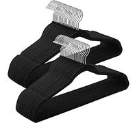 Addis Velvet Clothes Hangers 45cm, Pack of 50 hangers, Strong durable with swivel Hooks, for all garments coats shirts suit jackets, Black