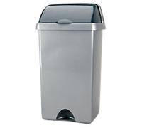 ADDIS Waste Bin 48 L Metallic Silver Plastic