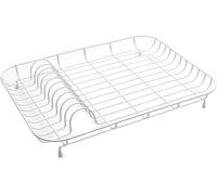 Addis White Metal Dish Drainer - Compact Drying Rack for Plates and Cups,