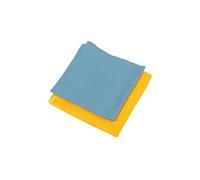 Addis Window Shine Microfibre Cleaning Cloth Set 'No Chemicals needed' Twin Pack 32x 32cm, Blue and Yellow