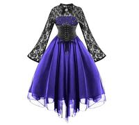 Addison Costume Cosplay,Addison Cheerleader Dress with Bag,Cheerleading Fancy Dress with Arm decoration for Halloween Carnival Party (Blue, 120)