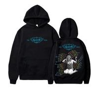 Addison Rae Hoodie 2025 The Addison Tour Merch Long Sleeve Streetwear Men Women Hooded Sweatshirts (Black,L)