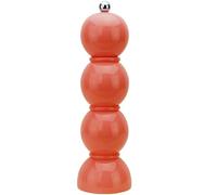 Addison Ross Bobbin Salt or Pepper Mill - Easy Twist Ceramic Grinder - Sustainable Rubber Wood - Modern Design - Ideal Wedding Gifts or Housewarming Gift - Kitchen Accessories - Coral - 24cm