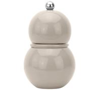 Addison Ross Chubbie Bobbin Salt or Pepper Mill - Easy Twist Ceramic Grinder - Sustainable Rubber Wood - Modern Design - Ideal Wedding or Housewarming Gift - Kitchen Accessories - Cappuccino - 12cm