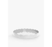 Addison Ross London Addison Ross London Scallop Lacquered Tray 40cm White