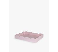 Addison Ross London Addison Ross London Scalloped-Edge Square Lacquered Tray 20cm x 27cm Pink