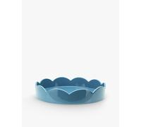 Addison Ross London Addison Ross London Scalloped Wood Tray 21.5cm Blue
