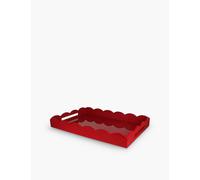 Addison Ross London Burgundy Scalloped-edge Square Lacquered Tray 44cm X 66cm