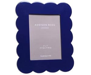 Addison Ross Scalloped Photo Frame 7x5 - Portrait or Landscape Display - Ideal Picture Frames for Gifting - Gift for Weddings, Birthday, Anniversary - Modern Design - 5mm (Navy)