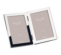 Addison Ross Square Corner Large Double Photo Frame 4x6cm - Portrait or Landscape Display - Ideal Picture Frames for Gifting - Gift for Weddings, Birthday, Anniversary - Modern Design - Silver - 15mm