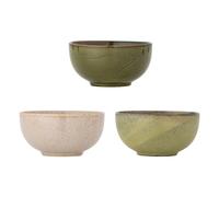 Bloomingville Green Stoneware Addison Set of 3 Bowls, 16 cm