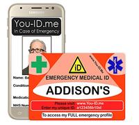Addison's Alert Card, Personalised Medical ID Card, Custom Emergency Identity Card, Addison's Disease Wallet Card for Male Female Patient