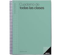 ADDITIO - Notebook of all classes week view for teachers | Continuous evaluation | Weekly course schedule | Size 22.5 x 31 cm | Spanish | Green