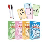 Addition and Subtraction Flash Cards | Dry Erase Multiplication Division Flash Cards - Ages 6+ Improve Math Skills, Tool for Sal