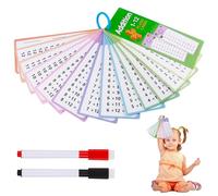 Addition Flash Cards 0-12 Math Facts Flashcards with 2 Dry Erase Pens 1 Rings Addition Poster Chart for Kids Home Classroom Learning Materials