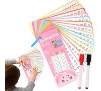Addition Subtraction Flash Cards,Game Addition Subtraction Multiplication Division - Dry Erase Double Sided Educational Hole Punched Cards for Classroom Homeschool Kindergarten