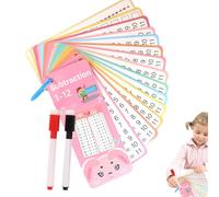 Addition Subtraction Flash Cards - Subtraction Addition Multiplication Division Game - Dry Erase Double Sided Educational Cards with Hole Punched, Interactive Kids Learning for Classroom Homeschool