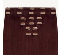 ADDITIONAL LENGTHS Clip In Hair Extensions Full Set 100% Real Human Hair Quick to Use for Solid Hold & Remove When Desired Naturally Drawn | (99J Plum Red, 18 Inch)