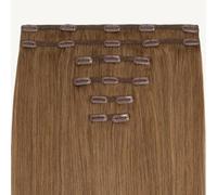 ADDITIONAL LENGTHS Clip In Hair Extensions Full Set 100% Real Human Hair Quick to Use for Solid Hold & Remove When Desired Naturally Drawn | (6 Medium Chestnut Brown, 18 Inch)