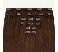 ADDITIONAL LENGTHS Clip In Hair Extensions Full Set 100% Real Human Hair Quick to Use for Solid Hold & Remove When Desired Naturally Drawn | (4 Dark Chestnut Brown, 18 Inch)