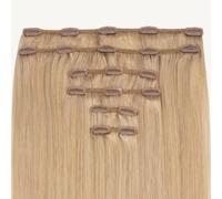 ADDITIONAL LENGTHS Clip In Hair Extensions Full Set 100% Real Human Hair Quick to Use for Solid Hold & Remove When Desired Naturally Drawn | (16 Medium Golden Blonde, 18 Inch)