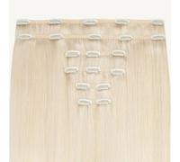 ADDITIONAL LENGTHS Clip In Hair Extensions Full Set 100% Real Human Hair Quick to Use for Solid Hold & Remove When Desired Naturally Drawn | (60 Platinum Blonde, 18 Inch)