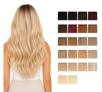 ADDITIONAL LENGTHS Clip In Hair Extensions One Piece 100% Real Human Hair Quick to Use for Solid Hold & Remove When Desired 30g Naturally Drawn 12" Width | (Light Golden Blonde, 18 Inch)