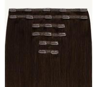 ADDITIONAL LENGTHS Volume Clip In Hair Extensions Full Set 100% Real Human Hair Quick to Use for Solid Hold & Remove When Desired Naturally Drawn | (Darkest Brown, 20 Inches)