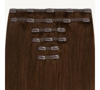 ADDITIONAL LENGTHS Volume Clip In Hair Extensions Full Set 100% Real Human Hair Quick to Use for Solid Hold & Remove When Desired Naturally Drawn | (Dark Chestnut Brown, 24 Inches)