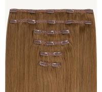 ADDITIONAL LENGTHS Volume Clip In Hair Extensions Full Set 100% Real Human Hair Quick to Use for Solid Hold & Remove When Desired Naturally Drawn | (Light Chestnut Brown, 24 Inches)