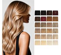 ADDITIONAL LENGTHS Volume Clip In Hair Extensions Full Set 100% Real Human Hair Quick to Use for Solid Hold & Remove When Desired Naturally Drawn | (Chestnut Blonde Mix, 24 Inches)