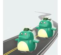 Additional Slideway For Automatic Stair Climbing Small Dinosaur Cartoon Track Escalator Compatible With 1.5 Cm/0.59 Inch Track (Green, 6x5cm)
